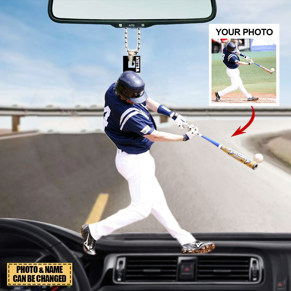 Personalized Acrylic Car Hanging Ornament - Gift For Baseball/Softball Lovers- Custom Your Photo