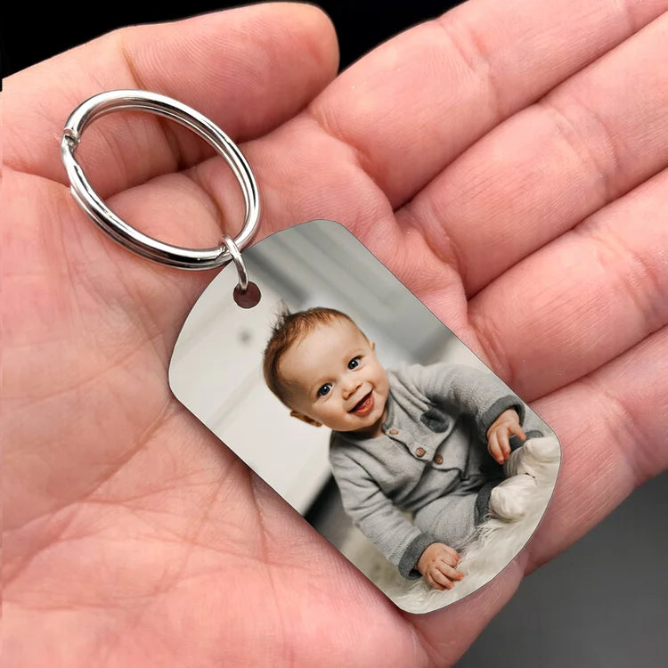 Personalized Photo Keychain Gift For Dad-I Love You Daddy-Custom Keychain with Picture-Special Gift For Father-Gift From Kids