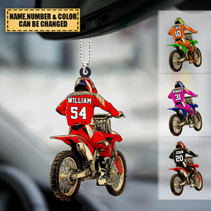 Personalized Motocross Racer Car Hanging Ornament