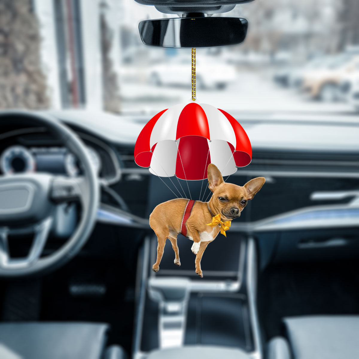 Chihuahua Fly With Parachute Christmas Two-Sided Ornament
