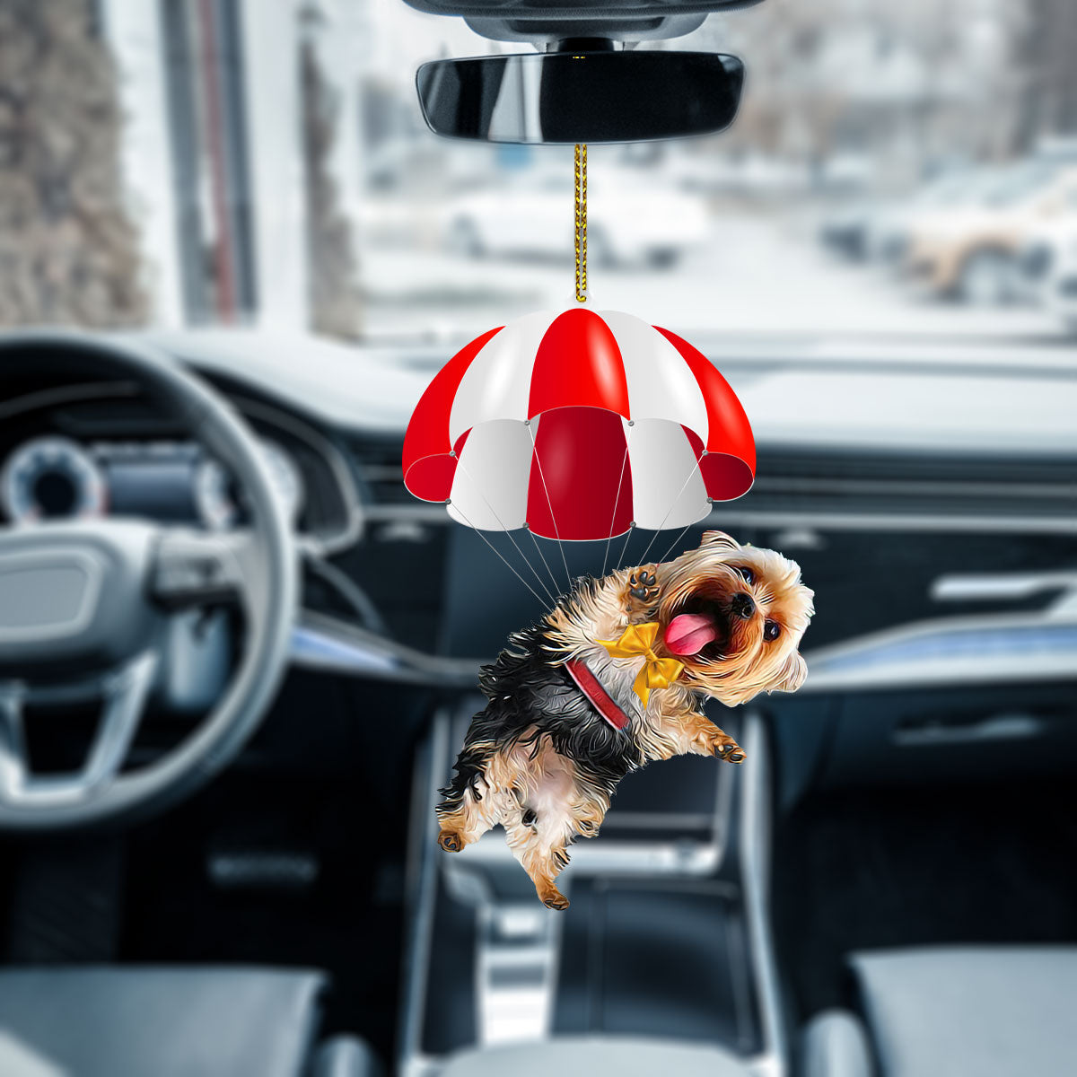 Yorkshire Terrier Fly With Parachute Christmas Two-Sided Ornament