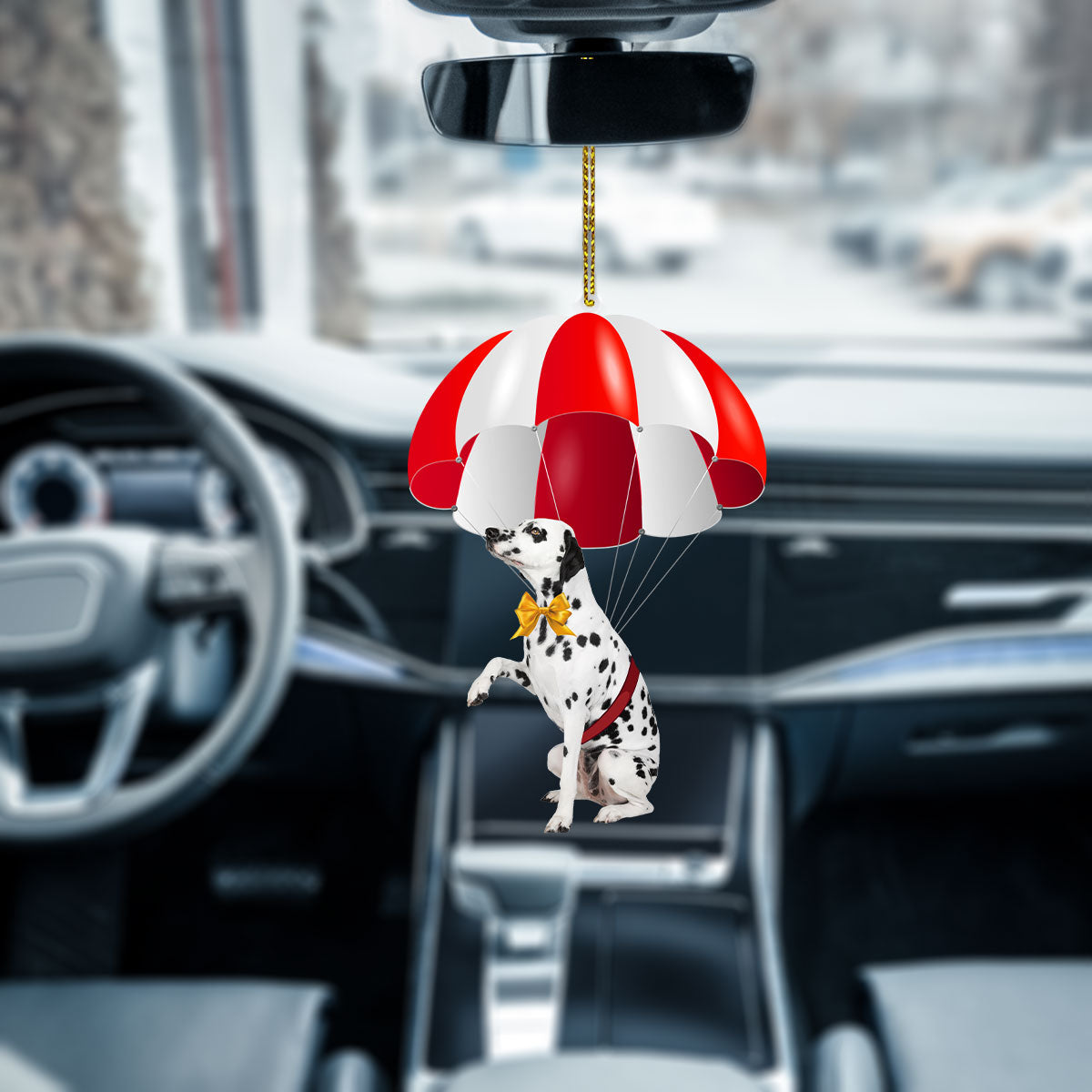 Dalmatian Fly With Parachute Christmas Two-Sided Ornament