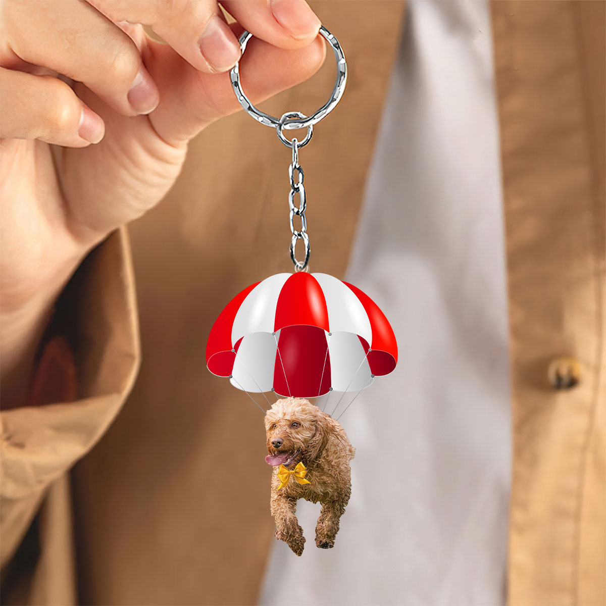Cockapoo Fly With Parachute Christmas Two-Sided Ornament