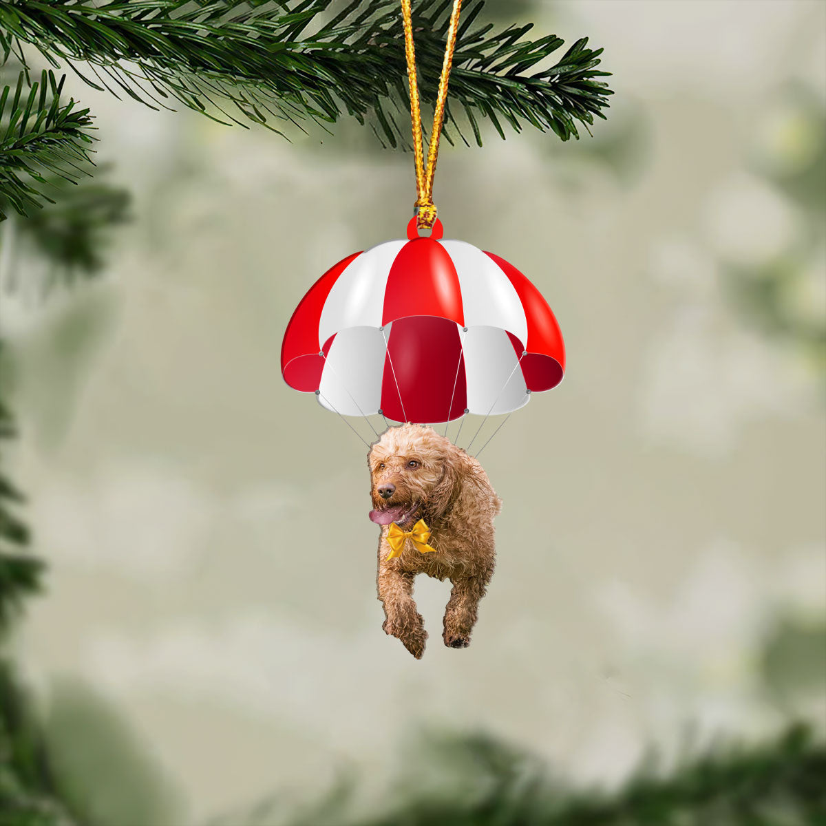Cockapoo Fly With Parachute Christmas Two-Sided Ornament