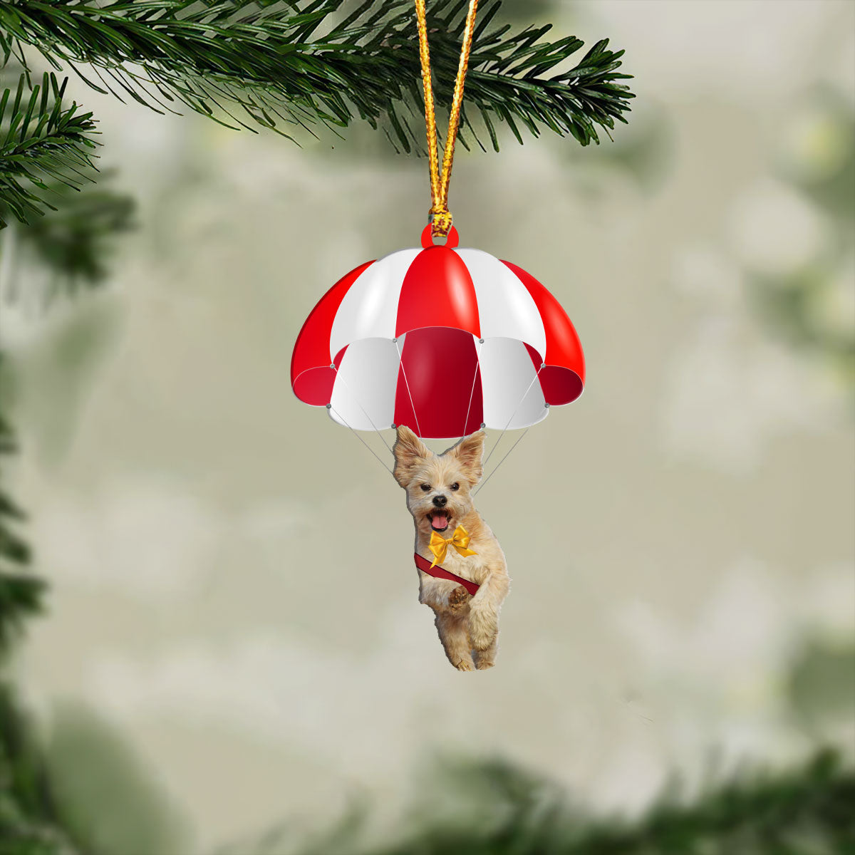 Havanese Fly With Parachute Christmas Two-Sided Ornament