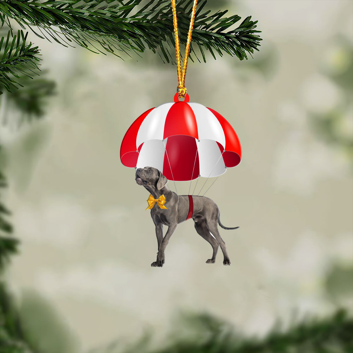 Great Dane Fly With Parachute Christmas Two-Sided Ornament