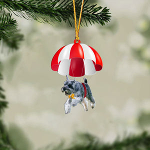 Miniature Schnauzer Fly With Parachute Christmas Two-Sided Ornament