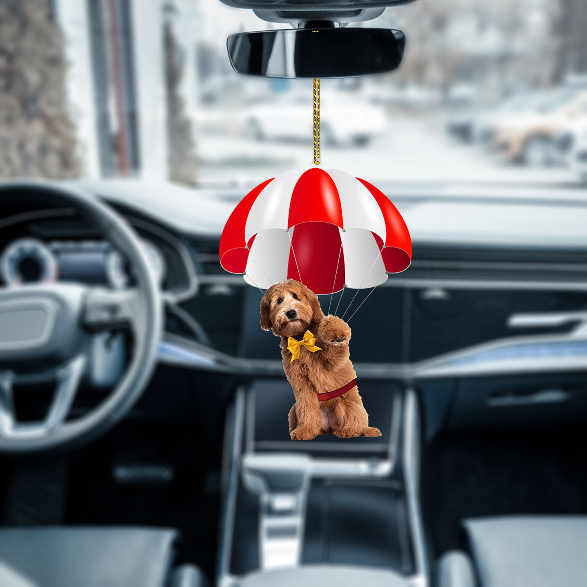 Labradoodle Fly With Parachute Christmas Two-Sided Ornament