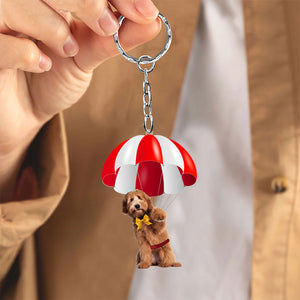 Labradoodle Fly With Parachute Christmas Two-Sided Ornament