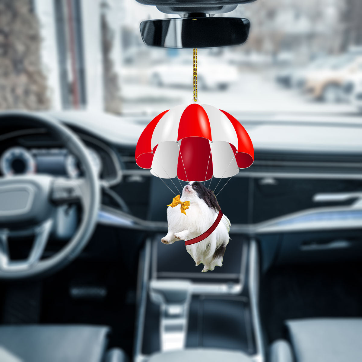 Japanese Chin Fly With Parachute Christmas Two-Sided Ornament