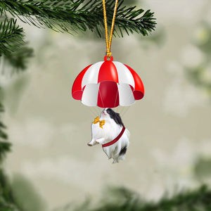 Japanese Chin Fly With Parachute Christmas Two-Sided Ornament