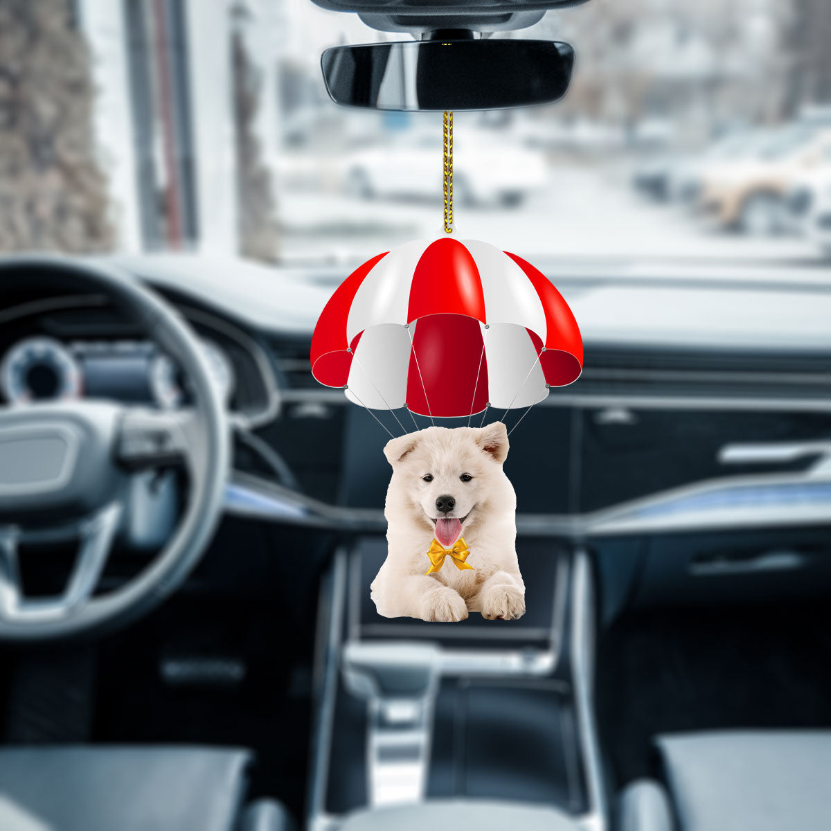 Samoyed Fly With Parachute Christmas Two-Sided Ornament