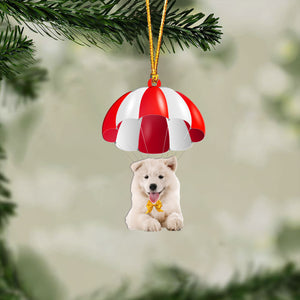 Samoyed Fly With Parachute Christmas Two-Sided Ornament