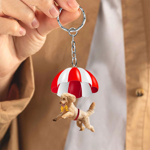 Poodle Fly With Parachute Christmas Two-Sided Ornament