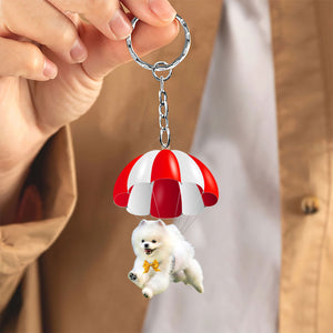 Pomeranian Fly With Parachute Christmas Two-Sided Ornament