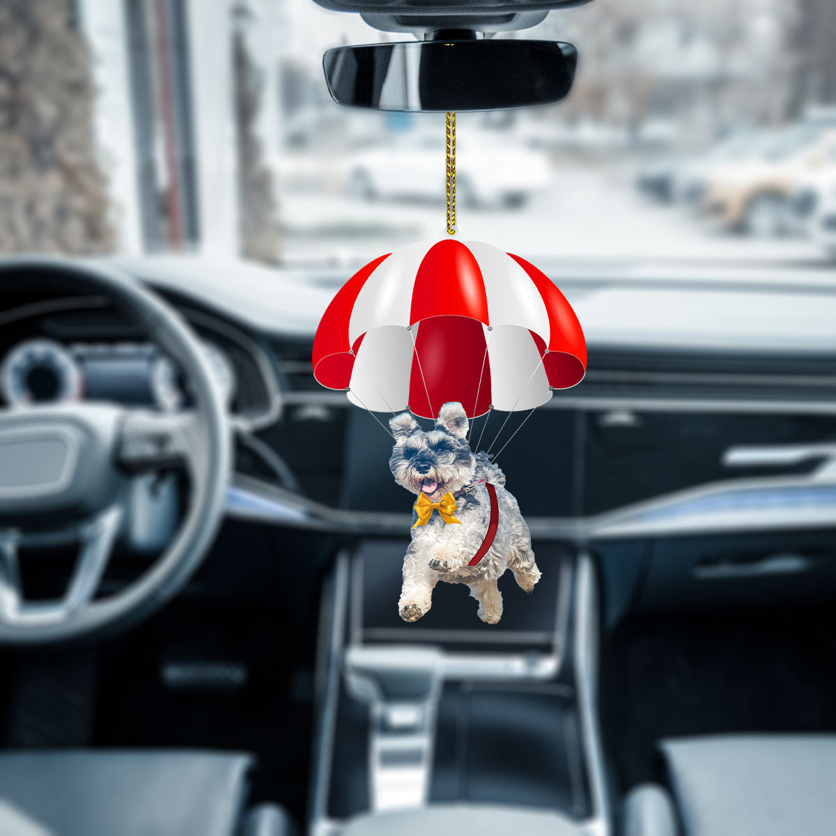 Schnauzer Fly With Parachute Christmas Two-Sided Ornament