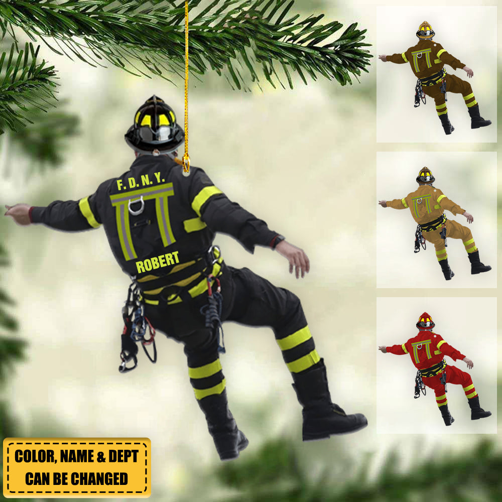 Personalized Firefighter Christmas -Two Sided Ornament