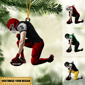 Personalized Football Custom Acrylic Car / Christmas Ornament - Gift For Football Fans