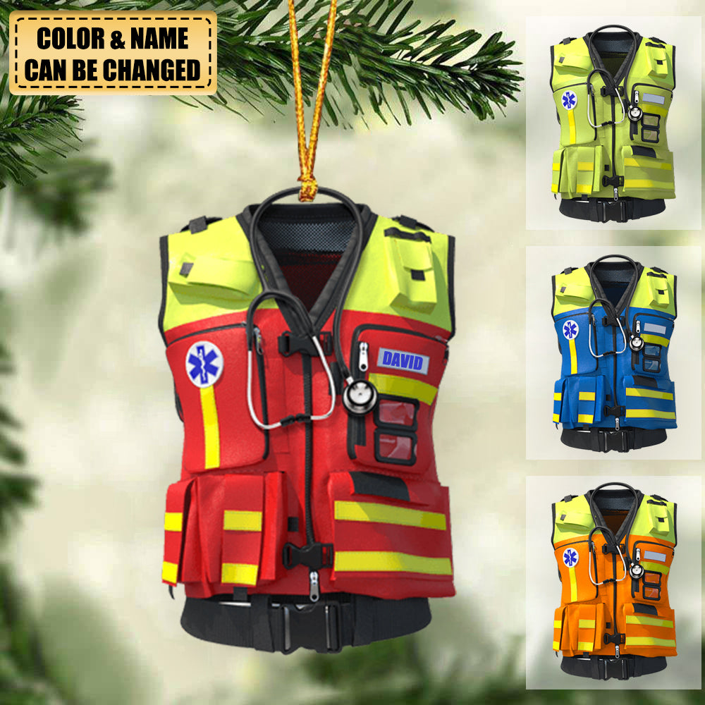 Emt Paramedic Safety Vest, Custom Shape Ornament Gift For Paramedic