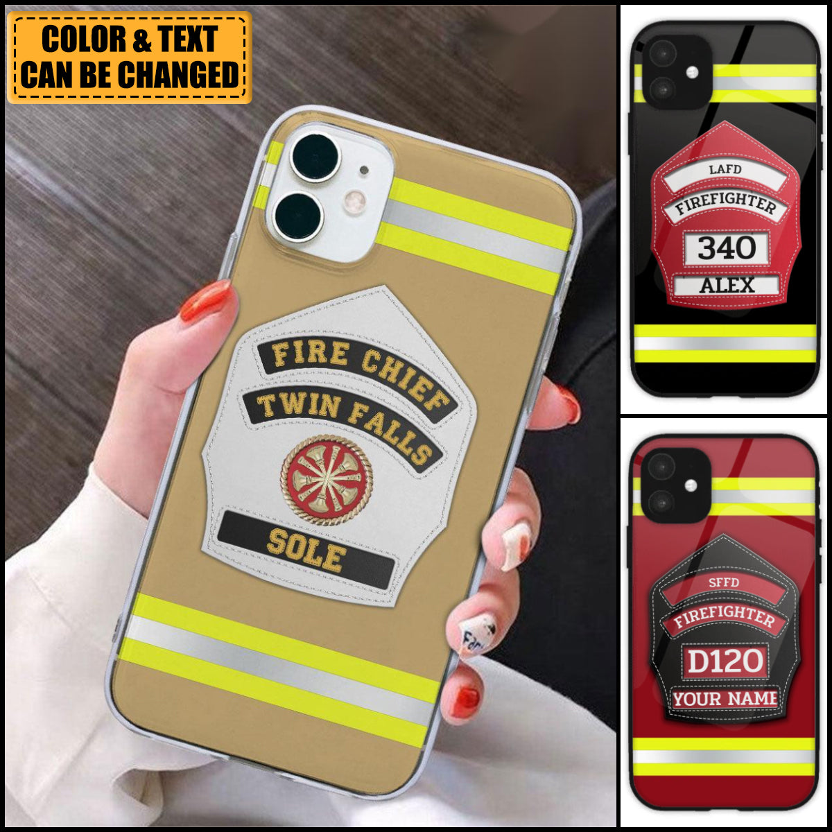 Firefighter's Helmet Personalized Glass Phone Case