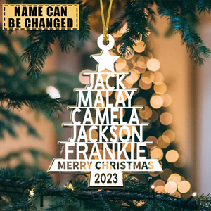 Personalized 2023 Family Name Christmas Tree Ornament