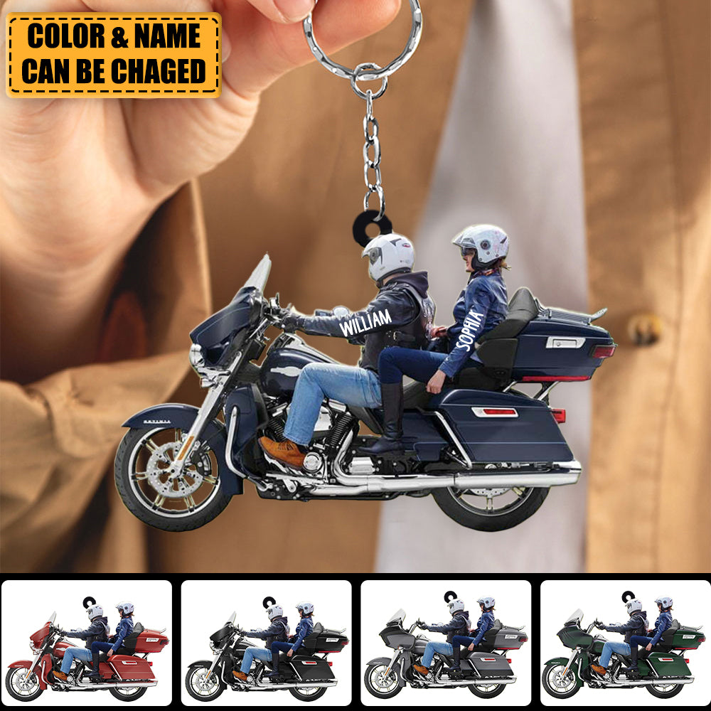 New Release Personalized Biker Couple Ultra Limited Motorcycle Acrylic Keychain