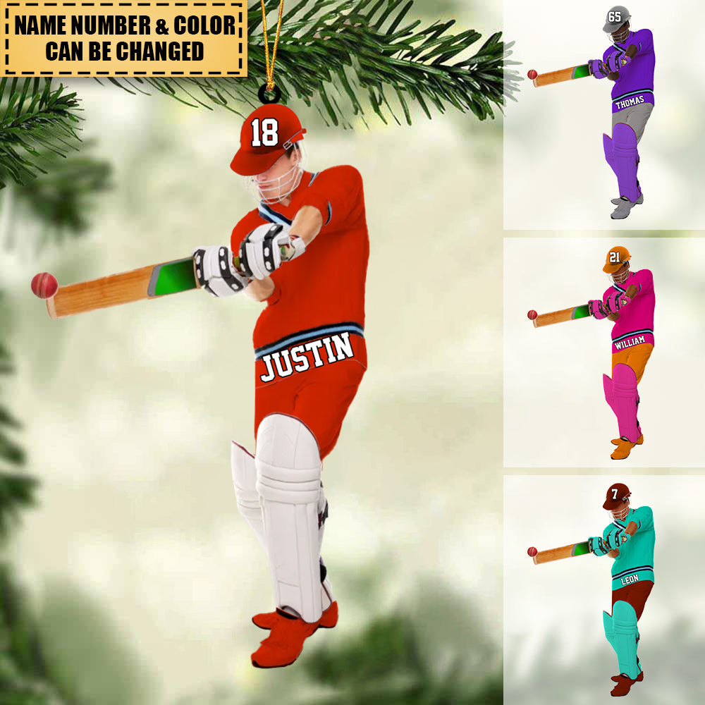 Personalized Cricket player Christmas Ornament-Great Gift Idea For Cricket Lovers/Players