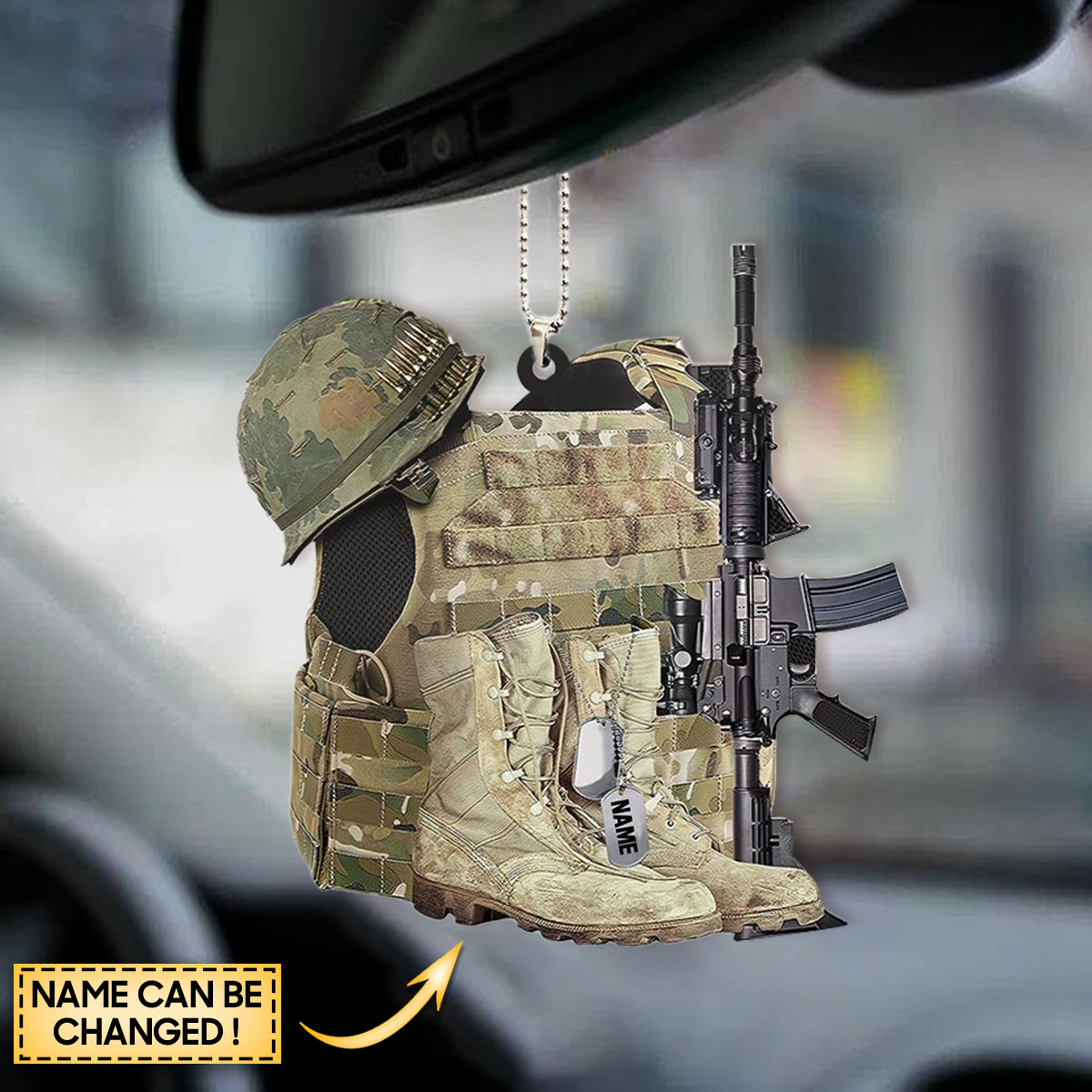 Military Uniform - Boots & Hat 2 - Personalized Flat Acrylic Ornament