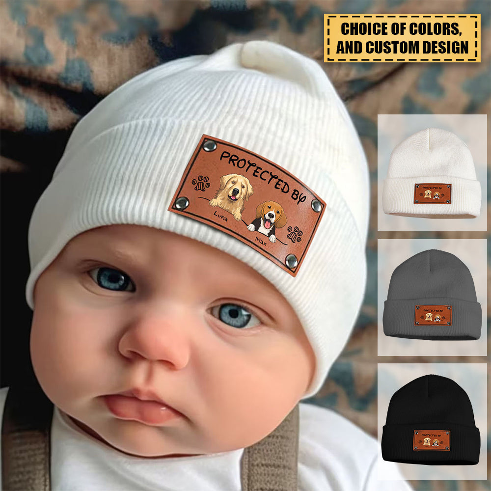 Personalized Custom Baby Beanie - Protected By Dogs