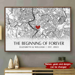 Where It All Began - Couple Personalized Custom Horizontal Poster - Gift For Husband Wife, Anniversary