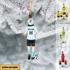 I Scored A Hat-Trick - Personalized soccer Dad & Kids Christmas Ornament