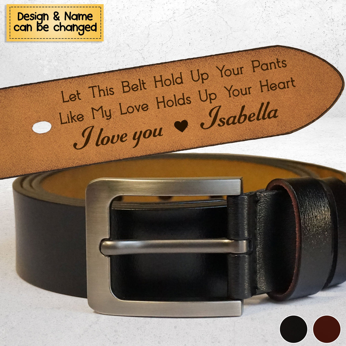 Let This Belt Hold Up Your Pants Gift For Husband - Personalized Engraved Leather Belt
