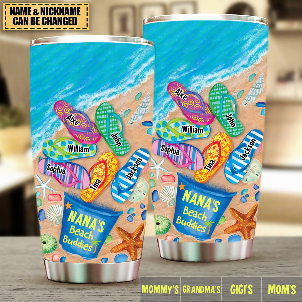 Nana's Beach Buddies Summer Flip Flop Personalized Tumbler