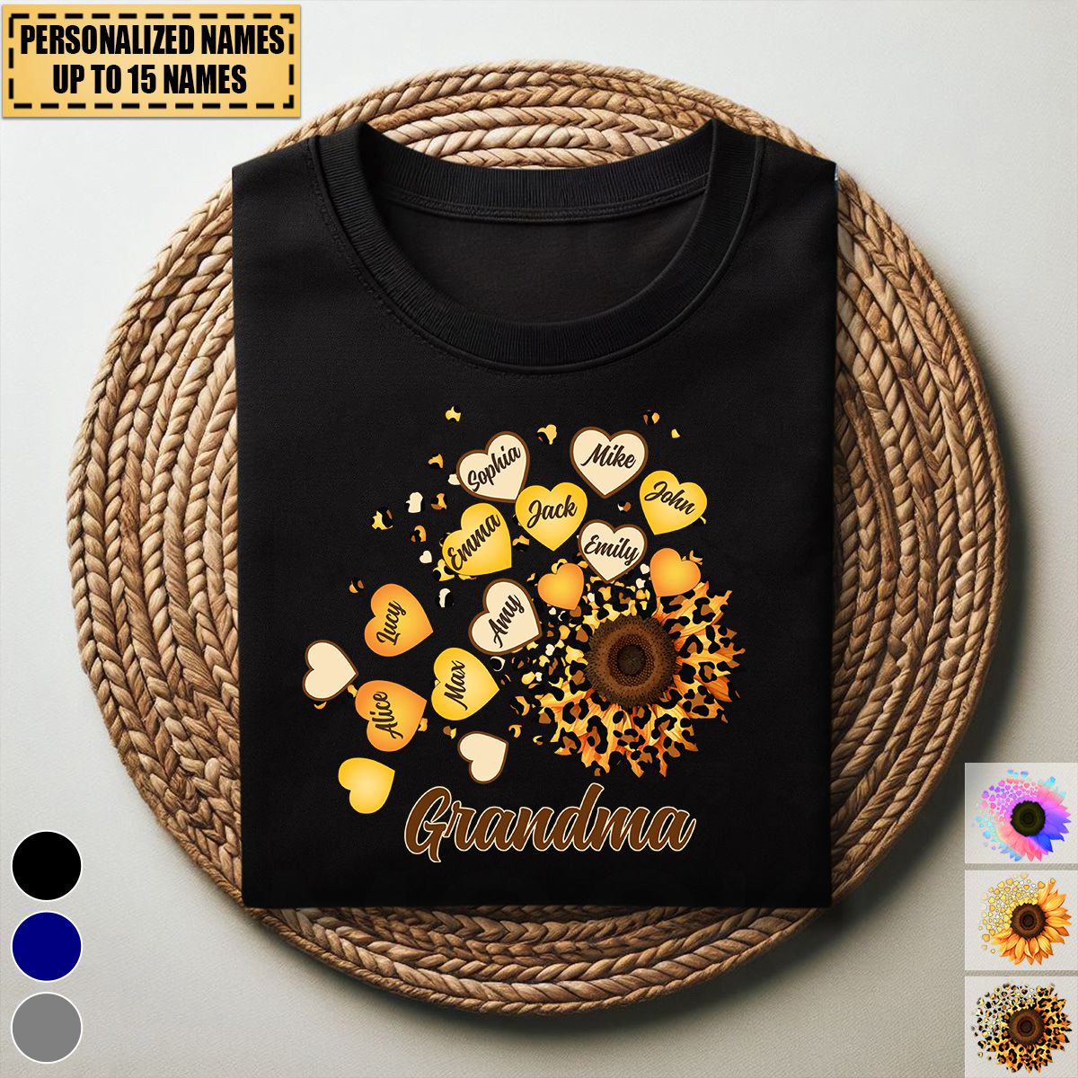 Grandma/Mom Kids Sunflower - Gift For Mother, Grandmother - Personalized T-Shirt