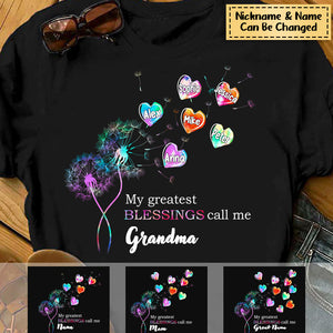 Personalized Grandma Flower Heart T-shirt