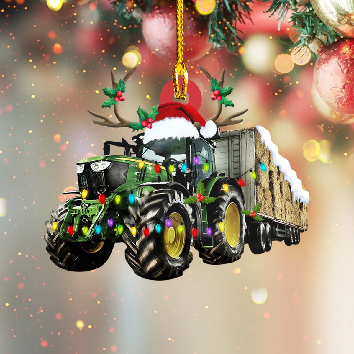 Personalized Farmer Tractor Christmas Ornament - Gift for Farmer