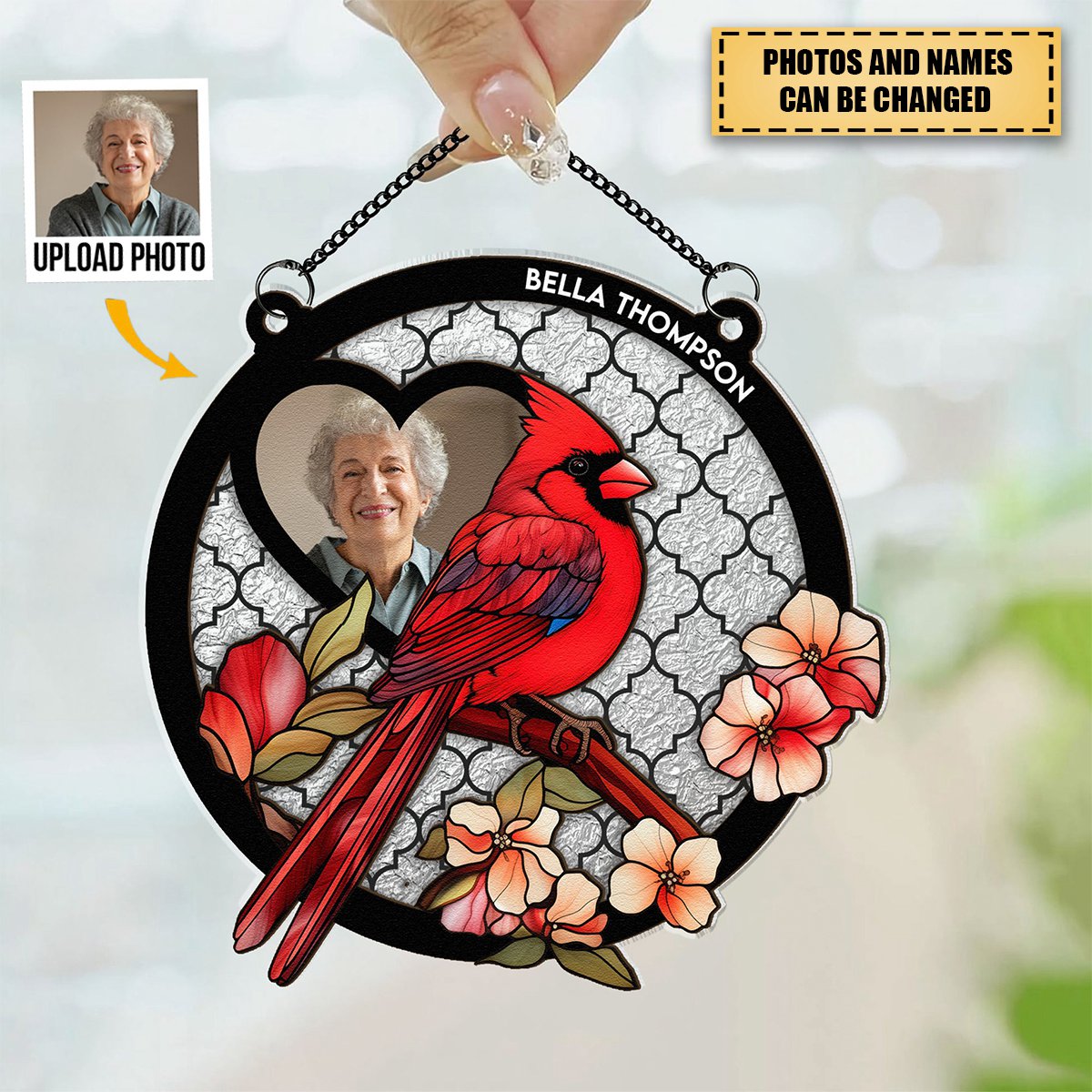 Cardinal I'm By Your Side - Personalized Window Hanging Suncatcher Ornament