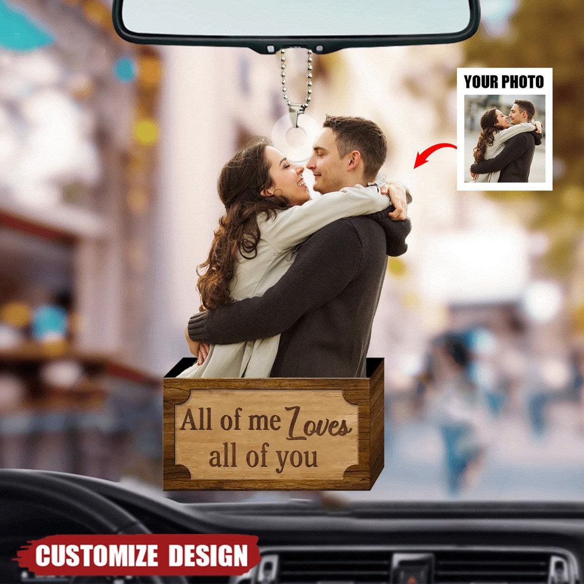God Blessed - Custom Photo Acrylic Car Ornament - Gift For Couple