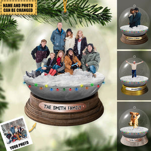 Personalized Family/Sisters/Friends/Pets In Christmas Snowball Acrylic Ornament-Upload Photo