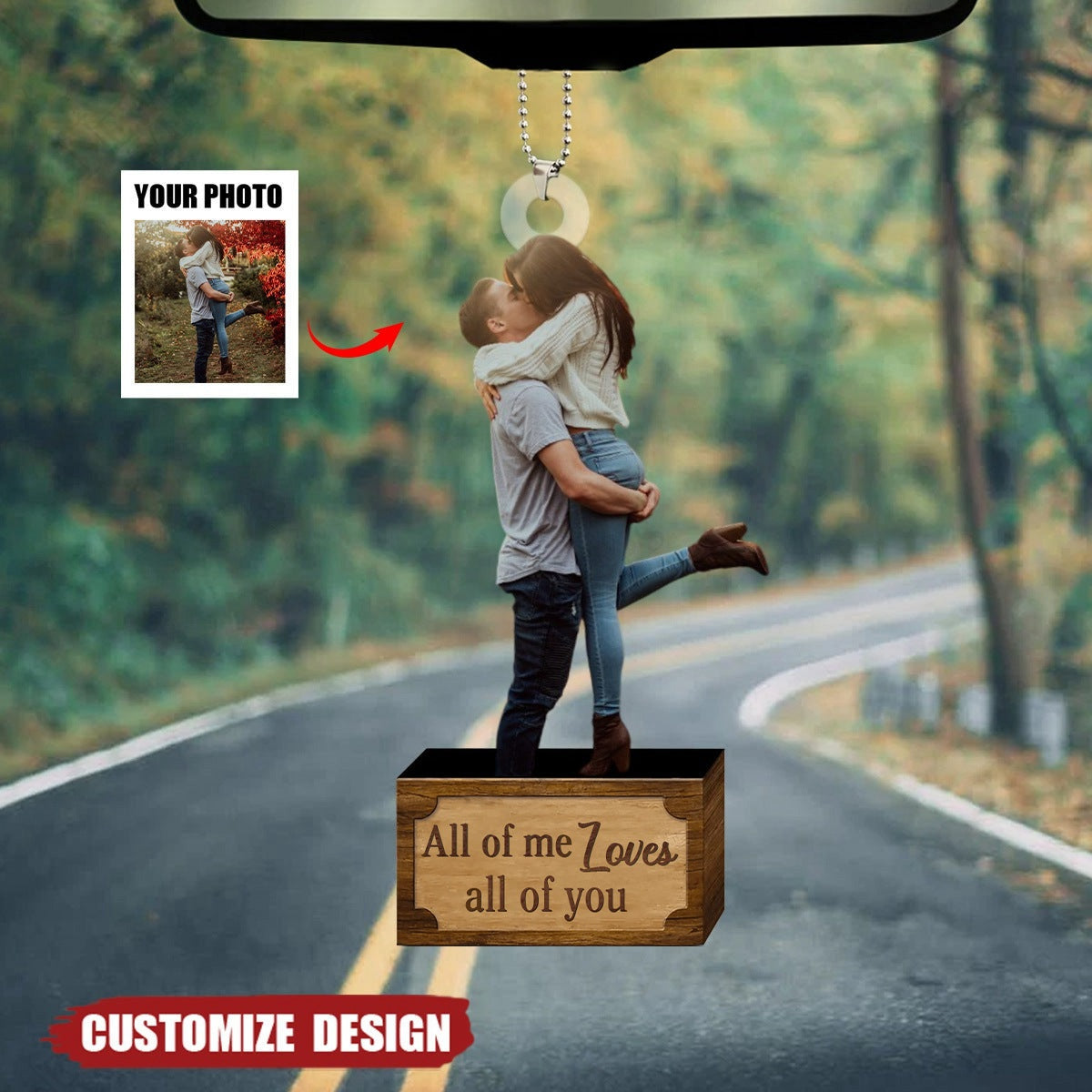 God Blessed - Custom Photo Acrylic Car Ornament - Gift For Couple