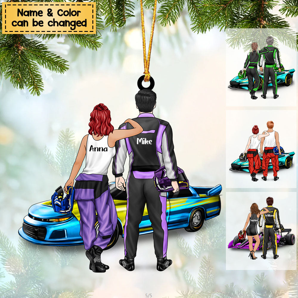 Personalized Racing Couple Ornament - Gift For Racing Lovers, Couples