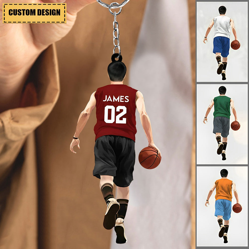 Personalized Acrylic Keychain - Gift For Basketball Lovers