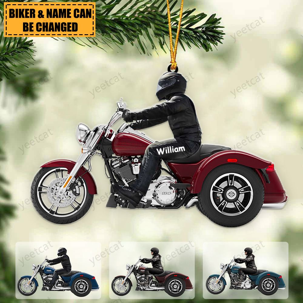 Personalized Freewheeler Acrylic Ornament, Christmas Tree Decor For Motorcycle Biker