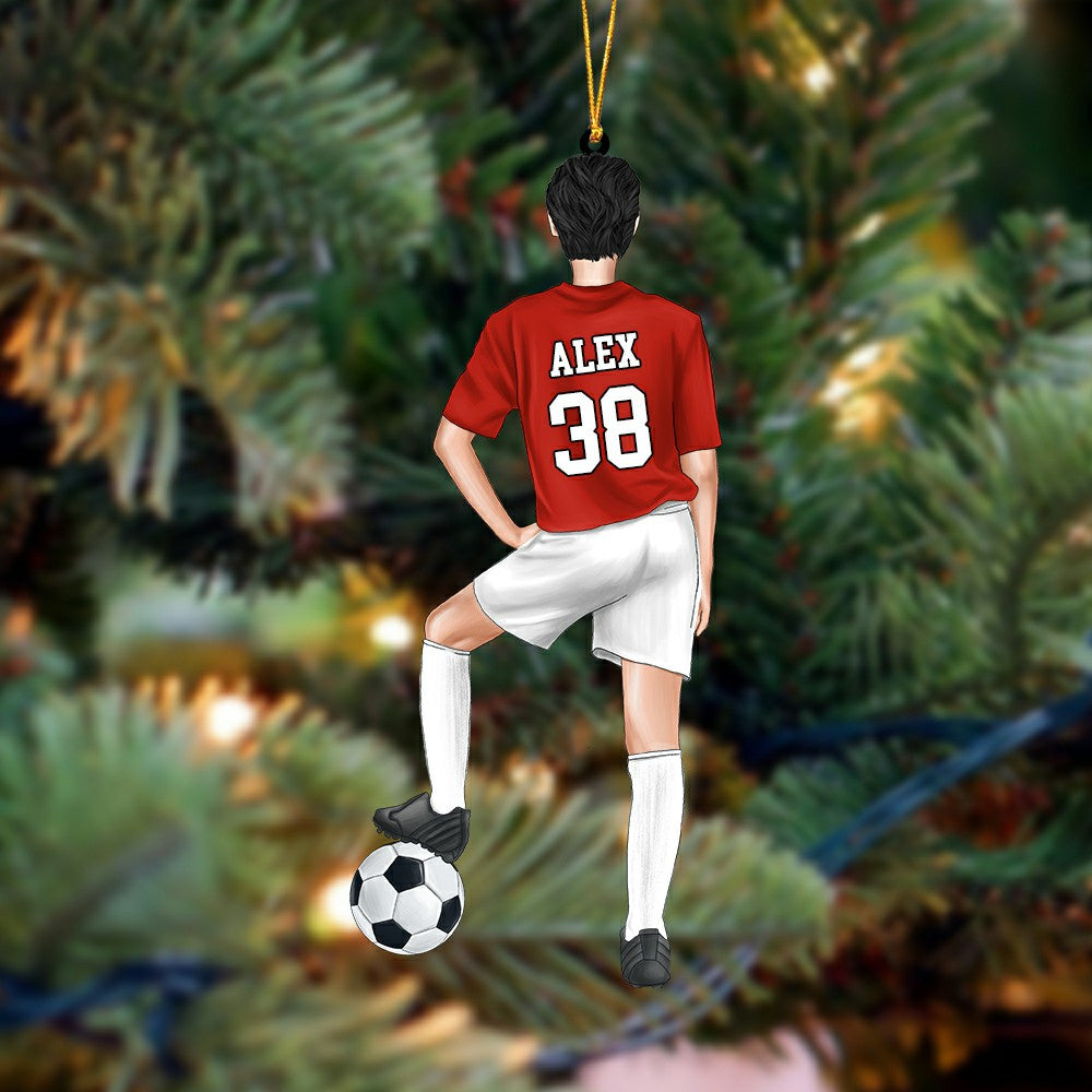 Personalized Ornament soccer Acrylic Ornament 2 Sided Christmas Ornament For Soccer