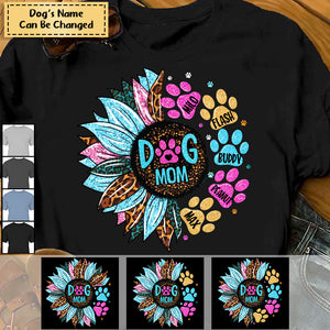 Personalized Sunflower & Dog Mom T-Shirt
