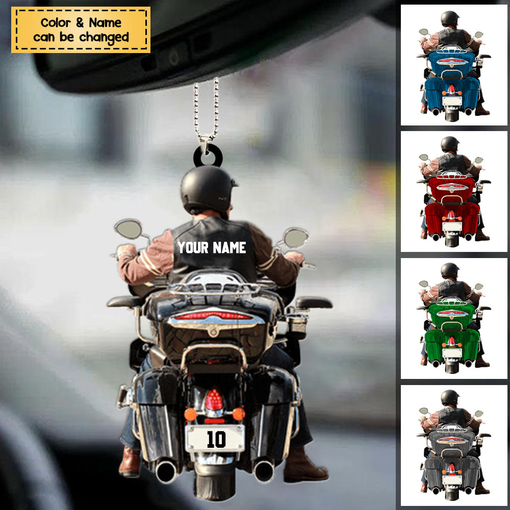 Personalized Motorcycle Acrylic Christmas / Car Hanging Ornament, Gift for Biker