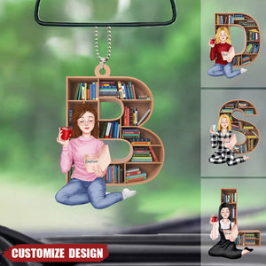 Just A Girl Who Loves Books, Personalize Car Ornament, Gifts For Book Lover