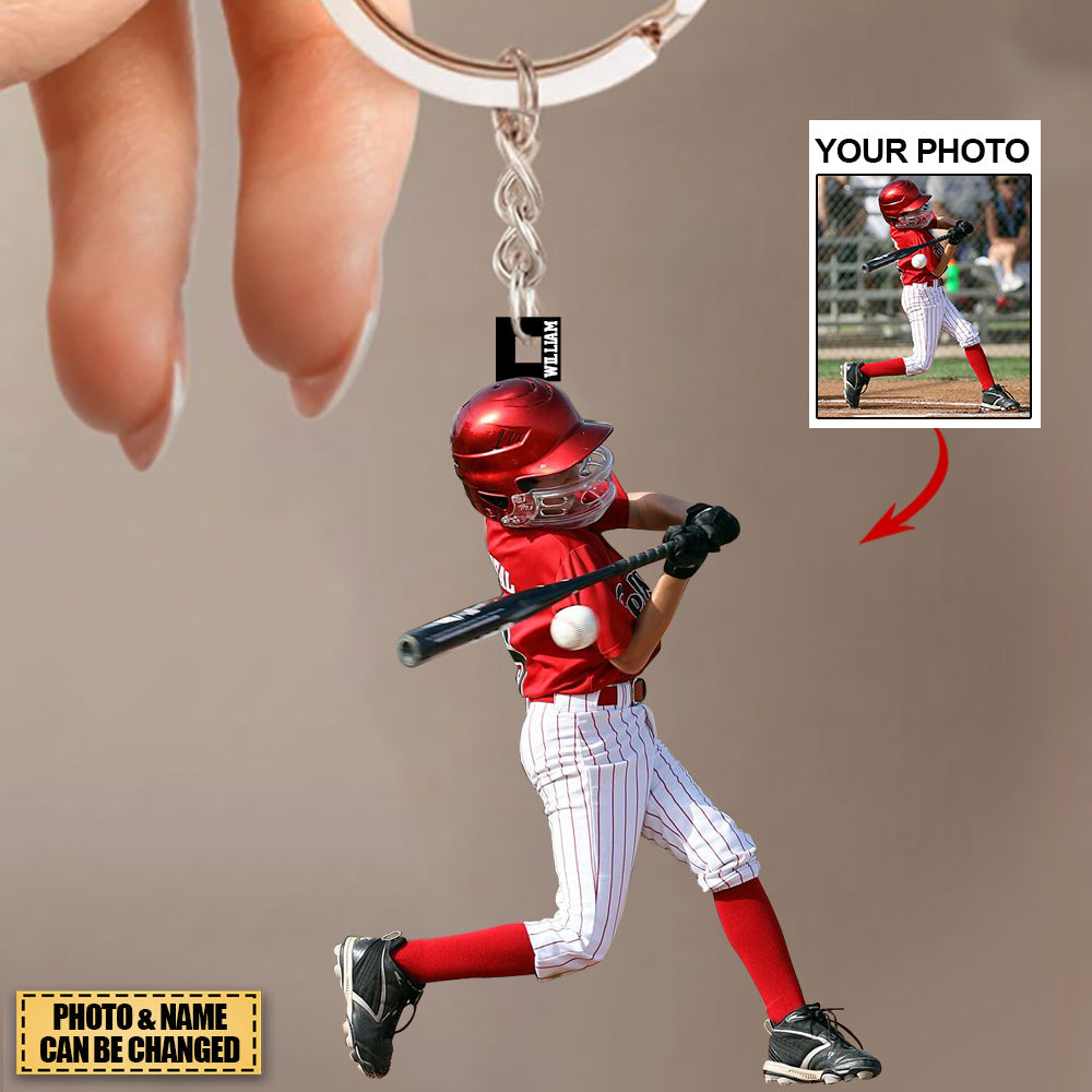 Personalized Acrylic Keychain - Gift For Baseball/Softball Lovers- Custom Your Photo
