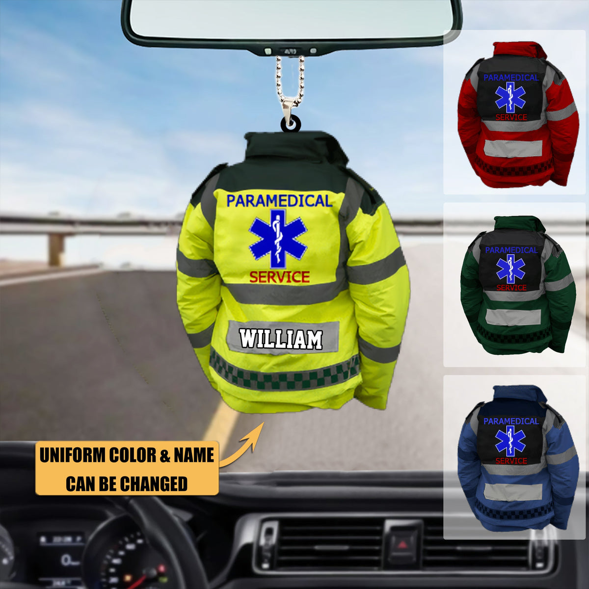 Personalized Paramedic Uniform Flat Acrylic Car Ornament