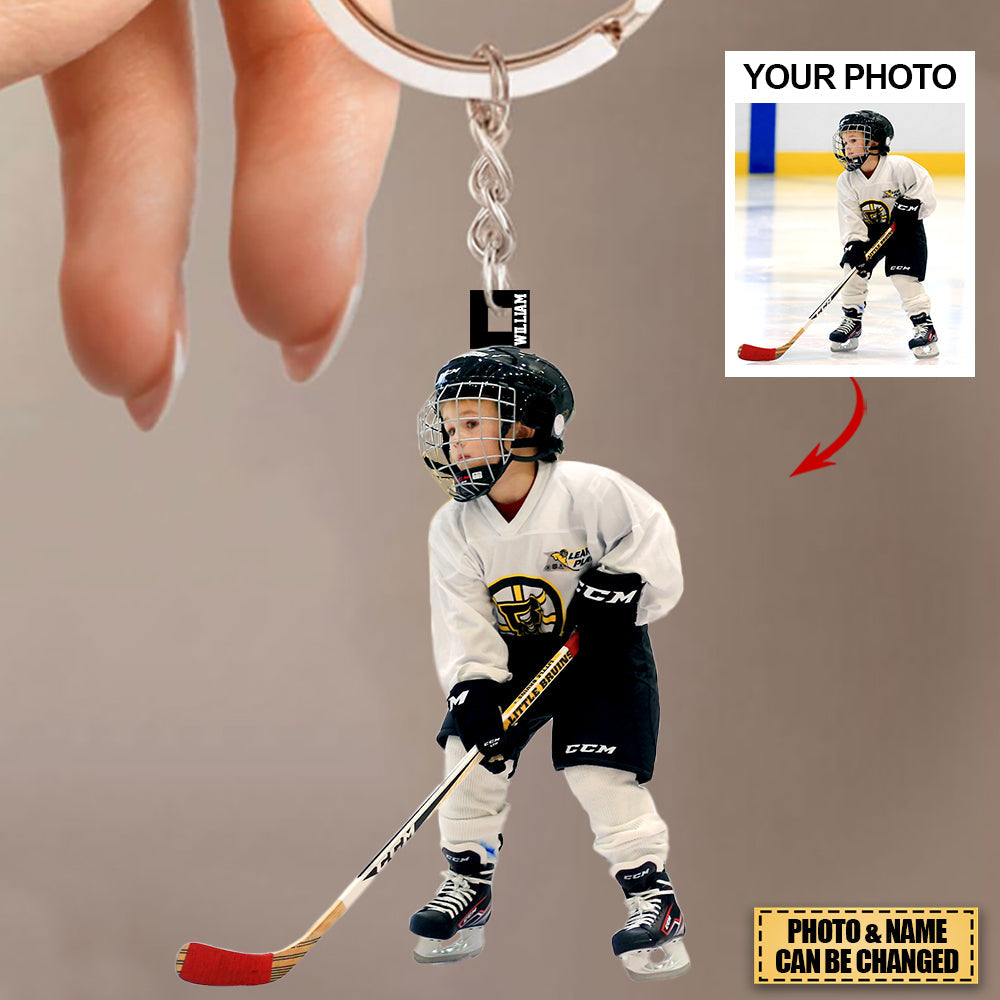 Personalized Hockey Player/Lover Acrylic Keychain - Gift For Hockey Lovers- Custom Your Photo